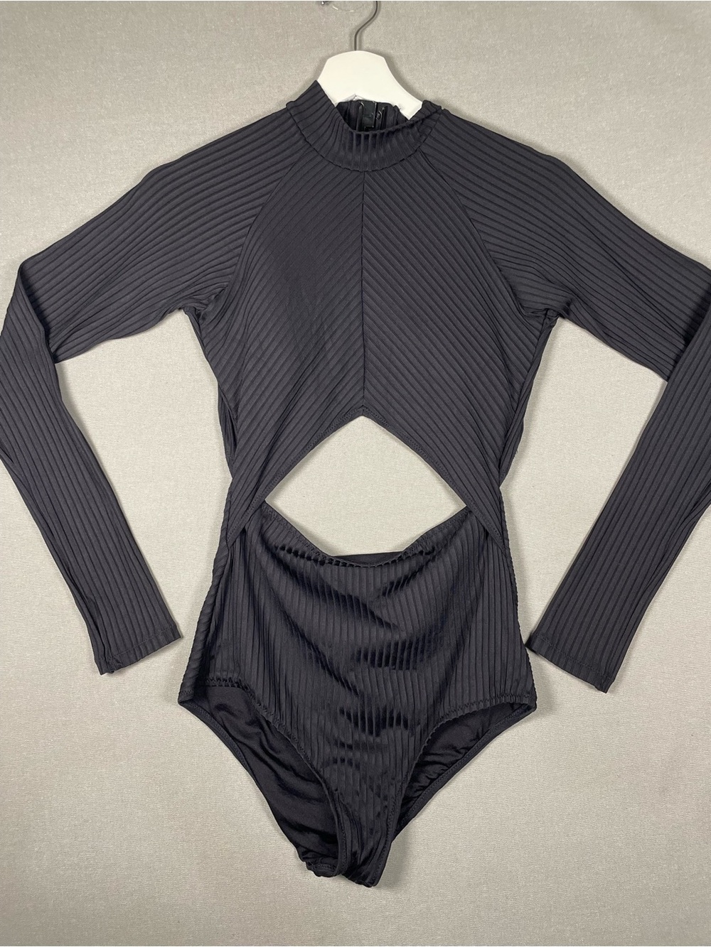 Rip Curl Premium Surf Good Long Sleeve Swimsuit Black Size M Cutout Monokini